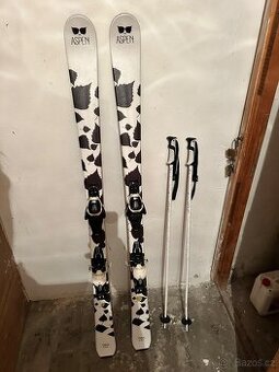 Sjezdové lyže 158cm a hůlky 110cm