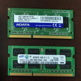 RAM DDR3 So-Dimm 4GB, Adata 1600Mhz / Samsung 1333Mhz