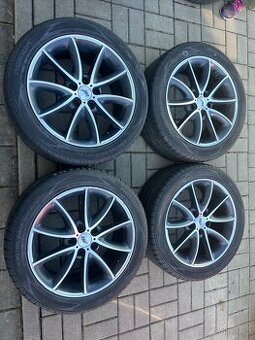4x alu disky audi 5x112 R17, letní pneu 80%