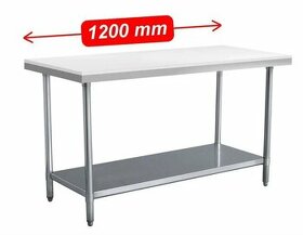 Nerezový stůl s polyetylénovou deskou 120cm - řeznický stů - 1
