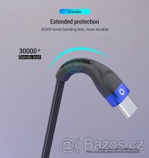 Kabel USB C, nový kvalitní opletený 2m - 1