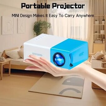 🎥 Mini projektor – přenosný, ideální pro domácí kino a prez