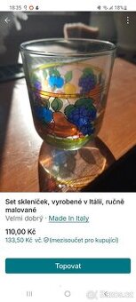 Set ručně malovaných sklenek ze silnostěnného skla