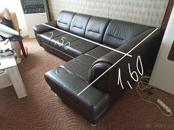 Sedačka pravá kůže rozkládací