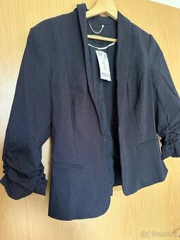 Dámské sako tmavě modré s puntíky