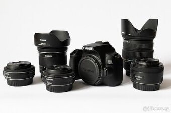 Canon EOS 250D + 5 objektivů, 2 SDHC karty