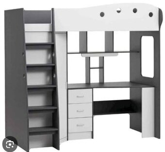 Postel se stolem a skříní