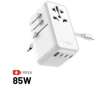 Cestovní nabíječka FIXED Voyager Travel GaN PD 85W pro EU UK