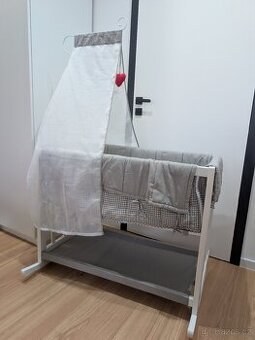 Kolíbka/postýlka/lavice + monitor dechu + přídavná podložka