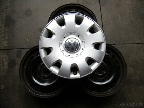 Plech disky Audi Seat Škoda VW 5x112 6x15 ET47 +orig poklice