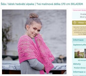 Šála složení: alpaka a morušové hedvábí (koupeno na Fler)