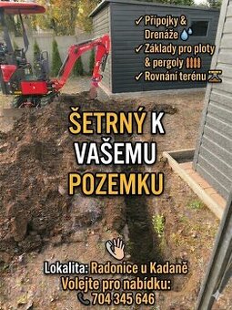 zemní práce minibagrem 1.2 tuny