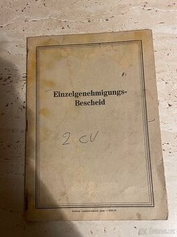 Papíry na Citroen 2CV AZ rv. 1967
