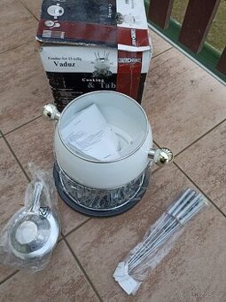 fondue set - kovová nádoba a příslušenství nezer
