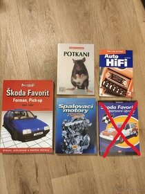 Knihy - spalovací motory, Škoda Favorit, auto HiFi + Potkan