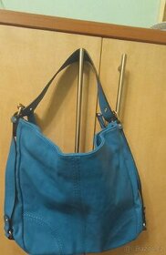 Modrá kožená kabelka - 1