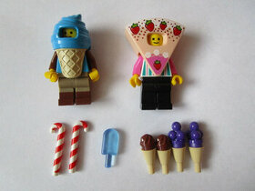Lego City figurky zmrzlinář, cukrář /dort a příslušenství