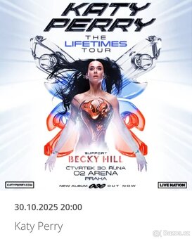 KATY PERRY Praha O2 arena (sektor 414) lístky na SEZENÍ.
