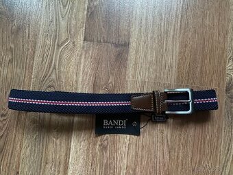 Nový pánský pružný opasek BANDI - modrý se světl. pruhy -S/M - 1