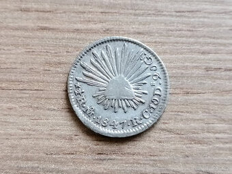 Stříbro 1/2 Real 1847 Mexiko Amerika stříbrná mince Ag