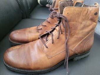 Jack & Jones Kožené pánské kozačky podzim /zima