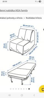 Prodám nové rozkládací křeslo koupené v Ikea.