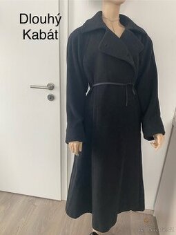 Kašmírový blneny cerny sedy dlouho kabat 42