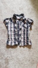 Dívčí košile kostkovaná vel. 134-140, 8-10let