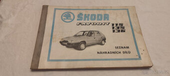 Škoda FAVORIT 115 135 136 seznam náhradních dílů