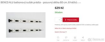 Prodám držák prádelních šňůr