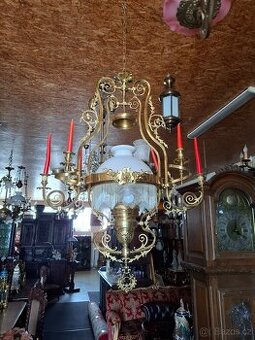Velký starožitný bronzový lustr - 1