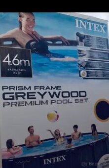 Bazén - Intex prism frame graywood 4,6 m
