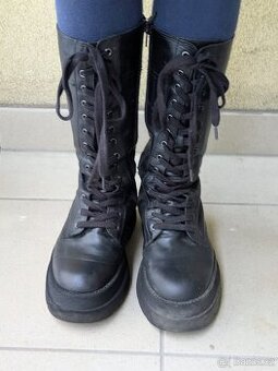 Dámské kožené vysoké boty – vel. 37 (US 6.5 / UK 4)