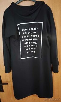 Nová dlouhá černá mikina s kapucí - 1