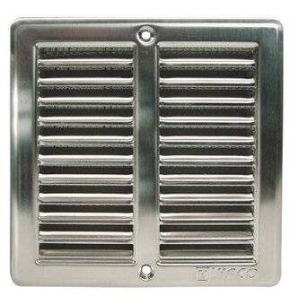 Nerezová větrací mřížka s rámečkem a síťovinou 150x150