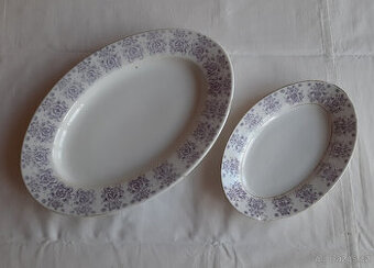 Dvě krásné staré porcelánové mísy (podnosy)