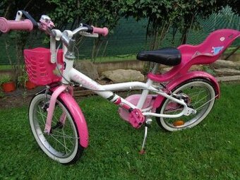 dívčí kolo zn. Btwin-vel. 16"- růžové + 2 košíky zdarma