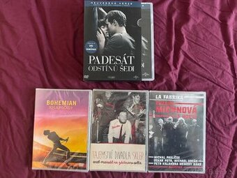 Set 4 ks nových DVD – Bohemian Rhapsody, 50 odstínů šedi aj.