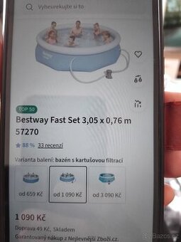 Bazén nový nepoužitý 3.05x76