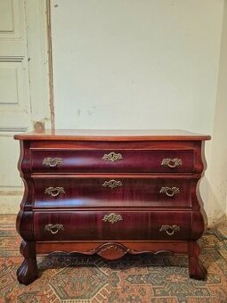 Komoda - barokni styl - břichatka - větší model - mahagon