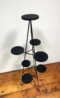 Nový květinový stojan,dřevěné plochy z jasanu,Dark Navy blue