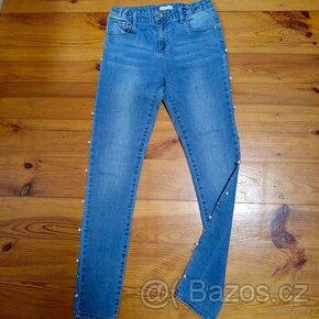 Dívčí rifle s perličkami zn.Reserved vel.164