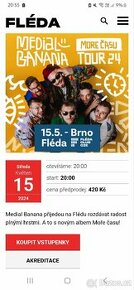 Medial Banana, Brno, 15.5.2024 - 2 vstupenky