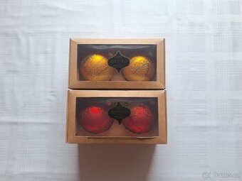 Zlaté a červené vánoční baňky VITBIS 4ks