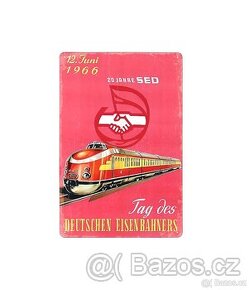 plechová cedule: Den německých železničářů 1966