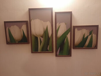 4dílný obraz Tulipány