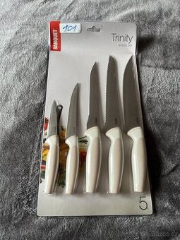 Nové Banquet 5dílná sada nožů Trinity, krémová