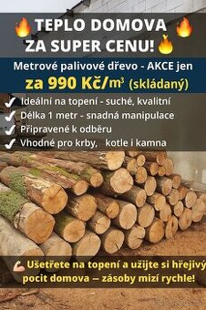 Akce - levné palivové dřevo Přerov, Ostrava Krnov Bruntál