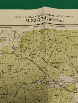 Prodám vojenskou mapu z roku 1956