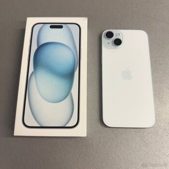 iPhone 15 Plus 128GB modrý, jako nový, rok záruka